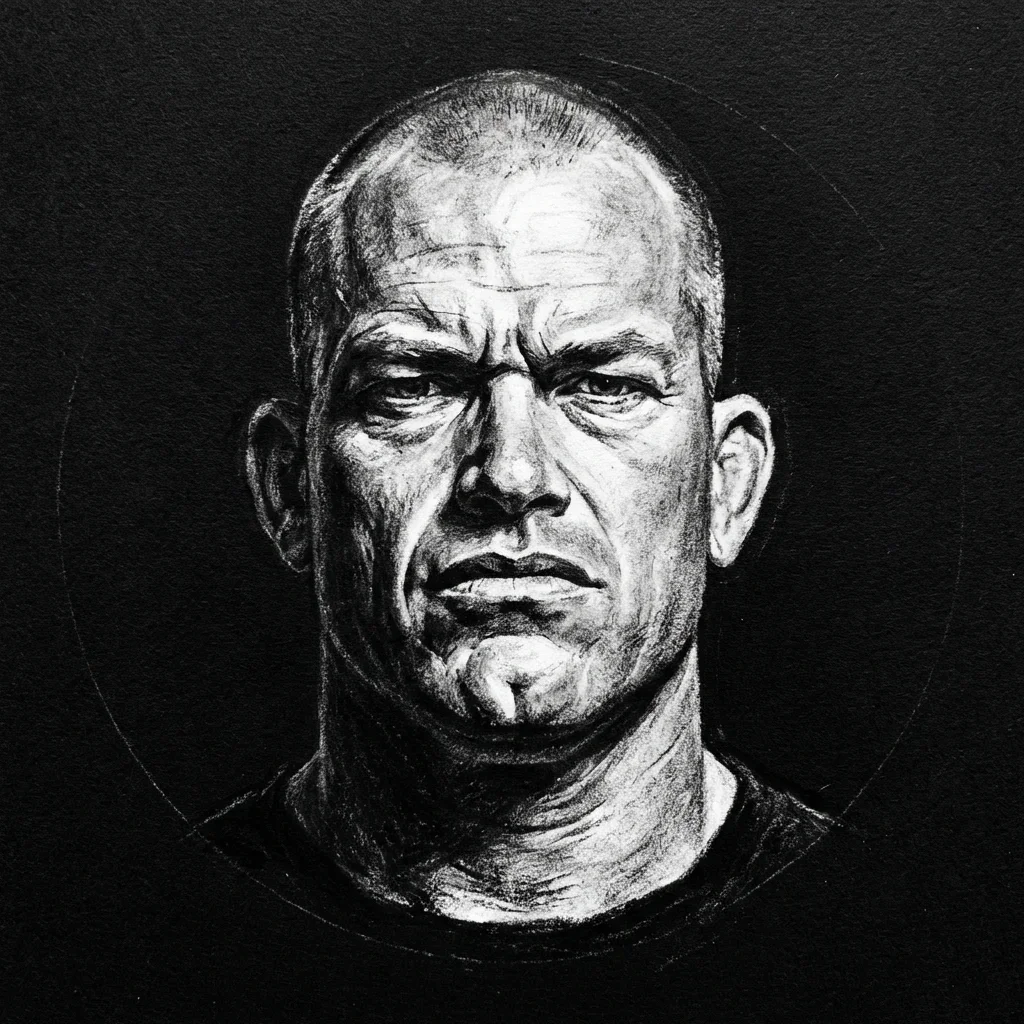 Charcoal portrait of Jocko Willink